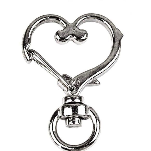 NWOT. Football Keychain includes Heart Shape Silver Medal Spring Snap Clip. - Picture 3 of 7